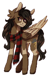 Size: 179x274 | Tagged: safe, artist:skimea, oc, oc:stormie, pegasus, pony, animated, clothes, female, gif, mare, pixel art, scarf, simple background, solo, transparent background