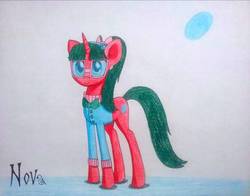 Size: 1167x915 | Tagged: safe, artist:dialysis2day, oc, oc only, oc:nova (dialysis2day), pony, unicorn, bowtie, clothes, female, glasses, mare, shirt, solo