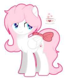 Size: 1633x1905 | Tagged: safe, artist:crystalspringlove, oc, oc only, oc:rose heart, pegasus, pony, bow, female, mare, simple background, solo, tail bow, transparent background