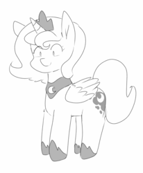 Size: 1600x1940 | Tagged: safe, artist:c0pter, princess luna, alicorn, pony, g4, female, filly, solo, woona, younger