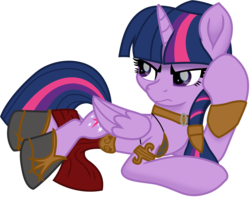 Size: 10783x8477 | Tagged: safe, artist:ejlightning007arts, twilight sparkle, alicorn, pony, g4, absurd resolution, alternate hairstyle, angry, crossover, disney, female, princess leia, simple background, slave leia outfit, solo, star wars, transparent background, twilight sparkle (alicorn)