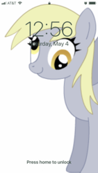 Size: 750x1334 | Tagged: artist needed, safe, editor:undeadponysoldier, derpy hooves, pegasus, pony, battery, clock, cute, date, derp, female, home screen, mare, phone wallpaper, time, wallpaper