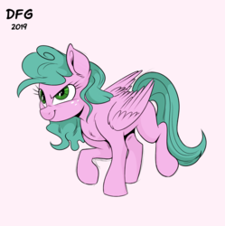 Size: 1280x1284 | Tagged: safe, artist:dragonfoxgirl, artist:forgey, edit, oc, oc only, oc:sabrosa, pegasus, pony, colored sketch, freckles, mischievous, sneaking