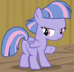 Size: 834x812 | Tagged: safe, screencap, wind sprint, pegasus, pony, common ground, g4, season 9, bedroom eyes, butt, cropped, female, filly, foal, freckles, looking at you, looking back, looking back at you, plot, raised hoof, seductive, seductive look, seductive pose, smiling, solo, sprintbutt