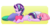 Size: 1192x670 | Tagged: safe, artist:cadetredshirt, starlight glimmer, pony, unicorn, g4, colored pupils, cute, female, glimmerbetes, gradient background, heart, heart eyes, heart pillow, looking at you, lying down, pillow, prone, simple background, simple shading, smiling, solo, wingding eyes