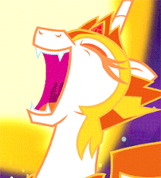 Size: 268x295 | Tagged: safe, screencap, daybreaker, alicorn, pony, a royal problem, g4, animated, cropped, evil laugh, fangs, female, gif, laughing, laughingmares.jpg, mare, solo focus