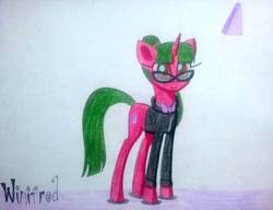 Size: 1187x911 | Tagged: safe, artist:dialysis2day, oc, oc only, oc:winifred, pony, unicorn, clothes, female, glasses, mare, solo, traditional art