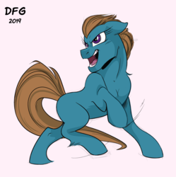 Size: 1280x1284 | Tagged: safe, artist:dragonfoxgirl, artist:forgey, edit, oc, oc only, oc:byron flamel, earth pony, pony, confident, eyelashes, male, solo, stallion