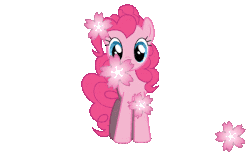 Size: 600x368 | Tagged: safe, artist:weegy, edit, pinkie pie, earth pony, pony, g4, animated, cherry blossoms, cute, dancing, diapinkes, female, flower, flower blossom, pink, sakura pie, smiling, solo