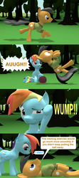 Size: 1920x4320 | Tagged: safe, artist:red4567, quibble pants, rainbow dash, pony, common ground, g4, 3d, aaugh!, ball, buckball, charlie brown, comic, fail, source filmmaker