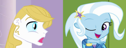 Size: 1736x670 | Tagged: safe, prince blueblood, trixie, equestria girls, g4, equestria girls-ified, female, male, ship:bluetrix, shipping, shipping domino, straight, surprised blueblood