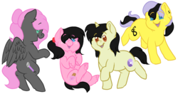 Size: 1776x941 | Tagged: safe, artist:thatonefluffs, oc, oc:moonlight, pony, cousins, siblings