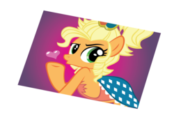 Size: 3000x2100 | Tagged: safe, artist:slyfoxcl, applejack, earth pony, pony, g4, simple ways, alternate hairstyle, applejack is best facemaker, applejewel, clothes, dress, duckface, female, heart, high res, kissy face, mare, photo, sexy, simple background, solo, stupid sexy applejack, transparent background, vector