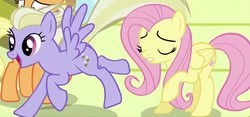 Size: 1560x731 | Tagged: safe, screencap, applejack, fluttershy, sweet buzz, pegasus, pony, g4, viva las pegasus, las pegasus resident