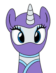 Size: 422x549 | Tagged: safe, artist:author92, derpibooru exclusive, rarity, pony, unicorn, g4, alternate clothes, brightly colored ninjas, clothes, kunoichi, looking at you, mask, ninja