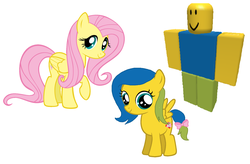 Size: 1912x1256 | Tagged: safe, fluttershy, oc, pegasus, pony, g4, 1000 hours in ms paint, background pony strikes again, bow, crack shipping, crossover, crossover shipping, female, filly, mr. oof, offspring, parent:fluttershy, parent:noob, parents:flutternoob, roblox, shipping, simple background, why, wtf