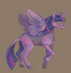 Size: 2513x2587 | Tagged: safe, artist:deviisona, twilight sparkle, alicorn, pony, g4, dock, female, high res, looking back, profile, raised hoof, solo, twilight sparkle (alicorn)