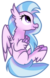 Size: 583x897 | Tagged: safe, artist:rainbow eevee, derpibooru exclusive, silverstream, hippogriff, g4, cute, diastreamies, female, simple background, solo, transparent background, vector