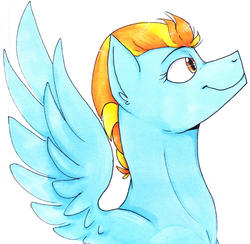 Size: 1600x1559 | Tagged: safe, artist:bennythebunny95, lightning dust, pegasus, pony, g4, bust, female, solo, spread wings, wings