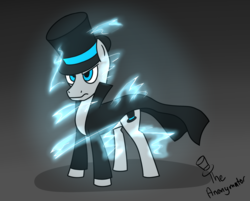 Size: 2233x1793 | Tagged: safe, artist:noidavaliable, oc, oc only, oc:alias, pony, clothes, coat, hat, lightning, top hat