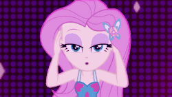 Size: 1336x752 | Tagged: safe, screencap, fluttershy, equestria girls, equestria girls series, i'm on a yacht, spoiler:eqg series (season 2), adorasexy, animated, beautiful, beautisexy, close-up, cute, female, geode of fauna, gif, looking at you, magical geodes, neon eg logo, sexy, shyabetes, singing, sleeveless, smiling, solo