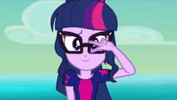 Size: 480x270 | Tagged: safe, screencap, sci-twi, twilight sparkle, equestria girls, g4, i'm on a yacht, my little pony equestria girls: better together, adorkable, animated, cute, dancing, dork, female, geode of telekinesis, gif, looking at you, magical geodes, ponytail, solo, twiabetes