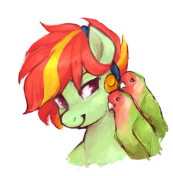 Size: 978x994 | Tagged: safe, artist:johling, oc, oc only, bird, pony, simple background, solo, transparent background