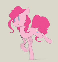 Size: 750x801 | Tagged: safe, artist:sinrar, pinkie pie, earth pony, pony, g4, colored sketch, cute, female, simple background, sketch, solo