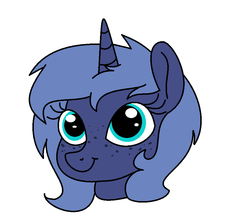 Size: 880x784 | Tagged: safe, artist:smirk, oc, oc only, oc:midnight starfall, pony, unicorn, bust, cute, female, freckles, mare, middybetes, ms paint, not luna, ocbetes, simple background, solo, white background