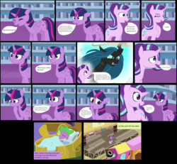 Size: 6264x5792 | Tagged: safe, artist:mr100dragon100, queen chrysalis, starlight glimmer, twilight sparkle, comic:to reform a queen, g4, comic