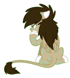 Size: 1613x1796 | Tagged: safe, artist:absolitedisaster08, oc, oc only, oc:rune, pegasus, pony, brat, brown mane, female, filly, green eyes, irritated, simple background, solo, time out corner, transparent background