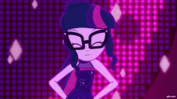 Size: 1280x720 | Tagged: safe, screencap, sci-twi, twilight sparkle, equestria girls, equestria girls series, i'm on a yacht, spoiler:eqg series (season 2), adorasexy, animated, clothes, cute, dancing, dress, eyes closed, female, gif, gifs.com, hips, neon eg logo, sexy, sleeveless, solo, stupid sexy sci-twi, swaying hips, twiabetes