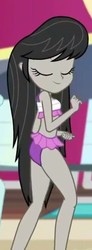 Size: 244x663 | Tagged: safe, screencap, octavia melody, equestria girls, g4, i'm on a yacht, my little pony equestria girls: better together, bikini, bikini babe, clothes, cropped, cute, dancing, eyes closed, finger snap, legs, midriff, offscreen character, sexy, swimsuit, tavibetes
