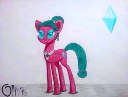 Size: 1185x905 | Tagged: safe, artist:dialysis2day, oc, oc only, oc:olivia, earth pony, pony, female, mare, solo, traditional art