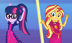Size: 1182x709 | Tagged: safe, screencap, sci-twi, sunset shimmer, twilight sparkle, equestria girls, g4, i'm on a yacht, my little pony equestria girls: better together, duo, female, geode of empathy, geode of telekinesis, magical geodes