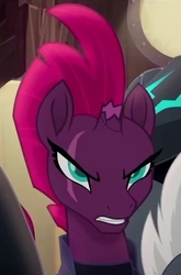Size: 340x516 | Tagged: safe, screencap, tempest shadow, pony, unicorn, my little pony: the movie, broken horn, cropped, eye scar, horn, scar, storm guard
