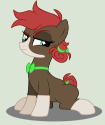 Size: 2160x2560 | Tagged: dead source, safe, artist:grumppanda, oc, oc only, oc:alizarin fruits, earth pony, pony, bowtie, female, high res, mare, simple background, sitting, solo