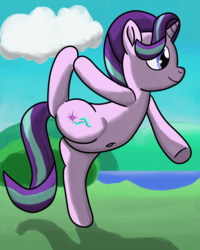 Size: 2400x3000 | Tagged: safe, artist:saburodaimando, starlight glimmer, pony, unicorn, g4, belly button, bipedal, female, high res, solo, standing, standing on one leg