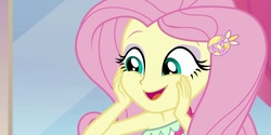 Size: 2000x1000 | Tagged: safe, screencap, fluttershy, equestria girls, g4, i'm on a yacht, my little pony equestria girls: better together, beautiful, cute, female, shyabetes, smiling, solo, wrong aspect ratio
