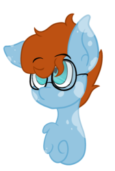 Size: 1308x1949 | Tagged: safe, artist:thatonefluffs, oc, oc only, oc:pipany, pony, bust, fluffy, glasses, solo, spots