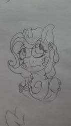 Size: 747x1328 | Tagged: safe, artist:thatonefluffs, thistle whistle, pony, g3, bust, female, fluffy, solo, traditional art