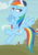 Size: 593x848 | Tagged: safe, screencap, rainbow dash, pegasus, pony, common ground, g4, baseball cap, cap, coach rainbow dash, cropped, female, flying, hat, mare, smiling, smirk, smug, smugdash, solo, whistle