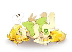 Size: 2480x1787 | Tagged: safe, artist:share dast, oc, oc only, oc:dandelion blossom, pegasus, pony, :p, pillow, question mark, solo, tongue out
