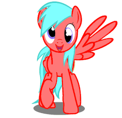 Size: 602x580 | Tagged: safe, edit, editor:undeadponysoldier, oc, oc only, oc:echristian, pegasus, pony, adorable face, animated, cute, dancing, derp, female, flapping, flapping wings, mare, open mouth, recolor, shadow, simple background, smiling, solo, tap dancing, white background