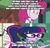 Size: 524x500 | Tagged: safe, edit, edited screencap, screencap, pinkie pie, sci-twi, twilight sparkle, equestria girls, equestria girls specials, g4, my little pony equestria girls: better together, my little pony equestria girls: movie magic, overpowered (equestria girls), bojack horseman, imgflip, wrong aspect ratio