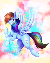 Size: 2222x2819 | Tagged: safe, artist:tuzz-arts, rainbow dash, pegasus, pony, g4, female, grin, high res, smiling, solo