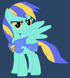 Size: 335x371 | Tagged: safe, oc, oc only, oc:thunderclap (ice1517), pegasus, pony, armor, blue background, female, mare, simple background, solo