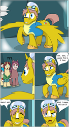 Size: 5513x10113 | Tagged: safe, artist:cactuscowboydan, oc, oc:heartstrong flare, oc:king calm merriment, oc:king speedy hooves, oc:tommy the human, alicorn, human, pony, comic:fusing the fusions, comic:the bastion of canterlot, alicorn oc, butt, canterlot, canterlot castle, cape, clothes, comic, commissioner:bigonionbean, conductor hat, conjoined, cutie mark fusion, dialogue, fat ass, father and son, folded wings, fused, fusion, fusion:big macintosh, fusion:caboose, fusion:cheese sandwich, fusion:donut joe, fusion:fancypants, fusion:flash sentry, fusion:promontory, fusion:shining armor, fusion:silver zoom, fusion:soarin', fusion:sunburst, fusion:trouble shoes, glasses, goggles, gymnasium, hat, horn, human oc, jiggle, magic, male, merge, merging, plot, potion, scarf, shirt, shocked, short tail, spread wings, stallion, surprised, tail wag, the ass was fat, thick, uncle and nephew, uniform, wings, wonderbolts, wonderbolts uniform, writer:bigonionbean