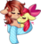 Size: 1580x1721 | Tagged: safe, artist:grapegrass, apple bloom, oc, oc:cottonwood kindle, earth pony, pony, g4, canon x oc, clothes, commission, eyes closed, female, heart, male, mare, scarf, shared clothing, shared scarf, simple background, snuggling, stallion, transparent background, ych result