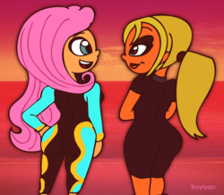 Size: 4768x4167 | Tagged: safe, artist:rray-xd, fluttershy, equestria girls, g4, crossover, total drama, total drama island, wetsuit